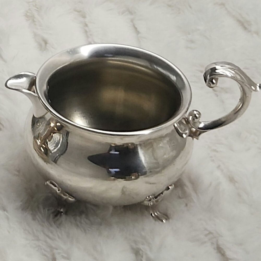 Vintage Bristol Silver-Plated Footed Creamer Pitcher – Ornate Victorian Elegance